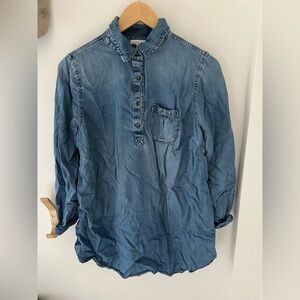 Target Denim Long Sleeve Blue Maternity Top